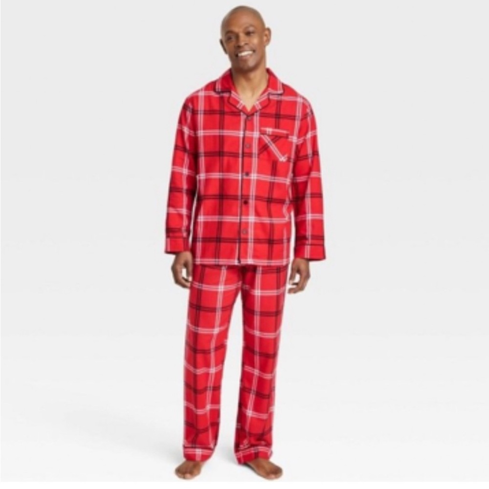 Wondershop Holiday Red Plaid Flannel Pajama Set